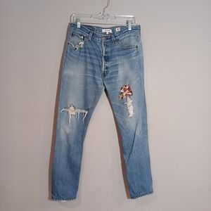 Re/Done Levi’s 501’s  Hawaiian Collection Made In USA Size 27